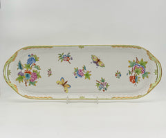 Herend Queen Victoria Green Porcelain Sandwich Tray