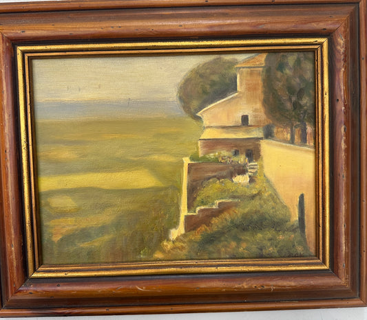 Framed Original Oil Painting Of A Countryside Landscape