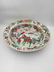 Large Chinese Famille Rose Rimmed Basin Bowl