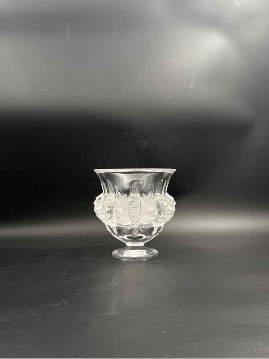 Lalique Dampierre Crystal Vase with Etched Birds France