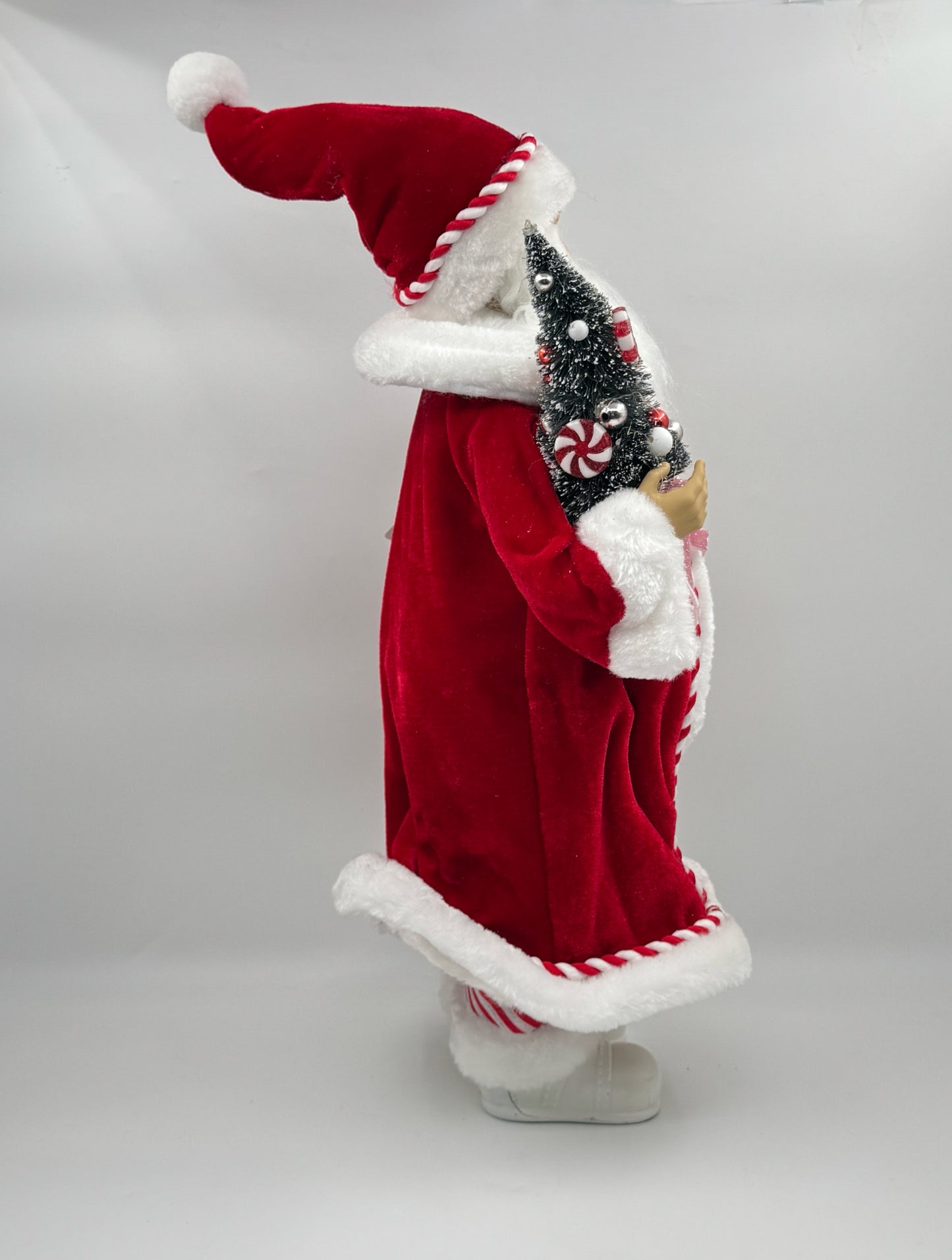 18" Peppermint Swirl Santa – Raz Imports Figurine
