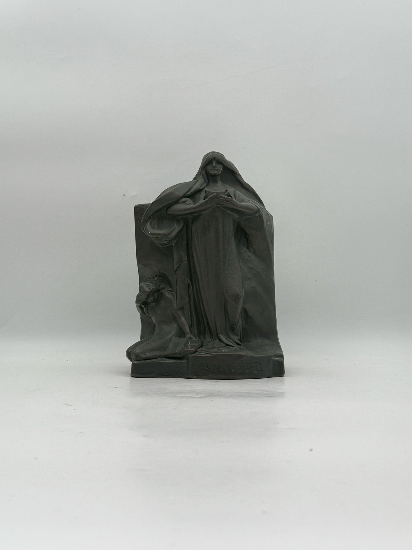 Art Deco Copper Clad "Knowledge" Book Ends