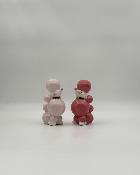 Pink Poodle Salt & Pepper Shakers – Cute Ceramic Kitchen Set