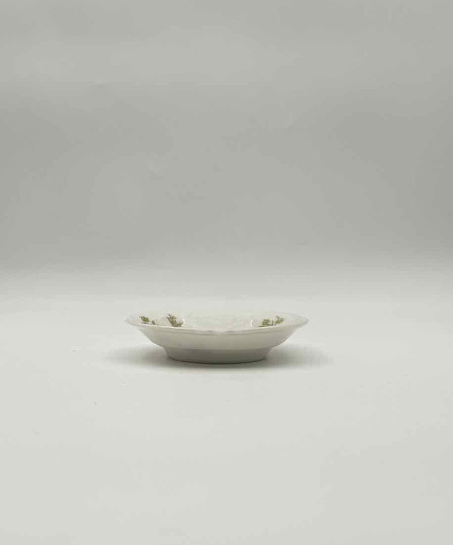 Antique Limoges French Butter Pat – Pink Rose Scalloped Edge