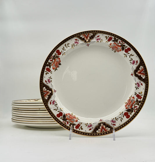Wedgwood Imari Pearlware Dinner Plates- Set Of 12