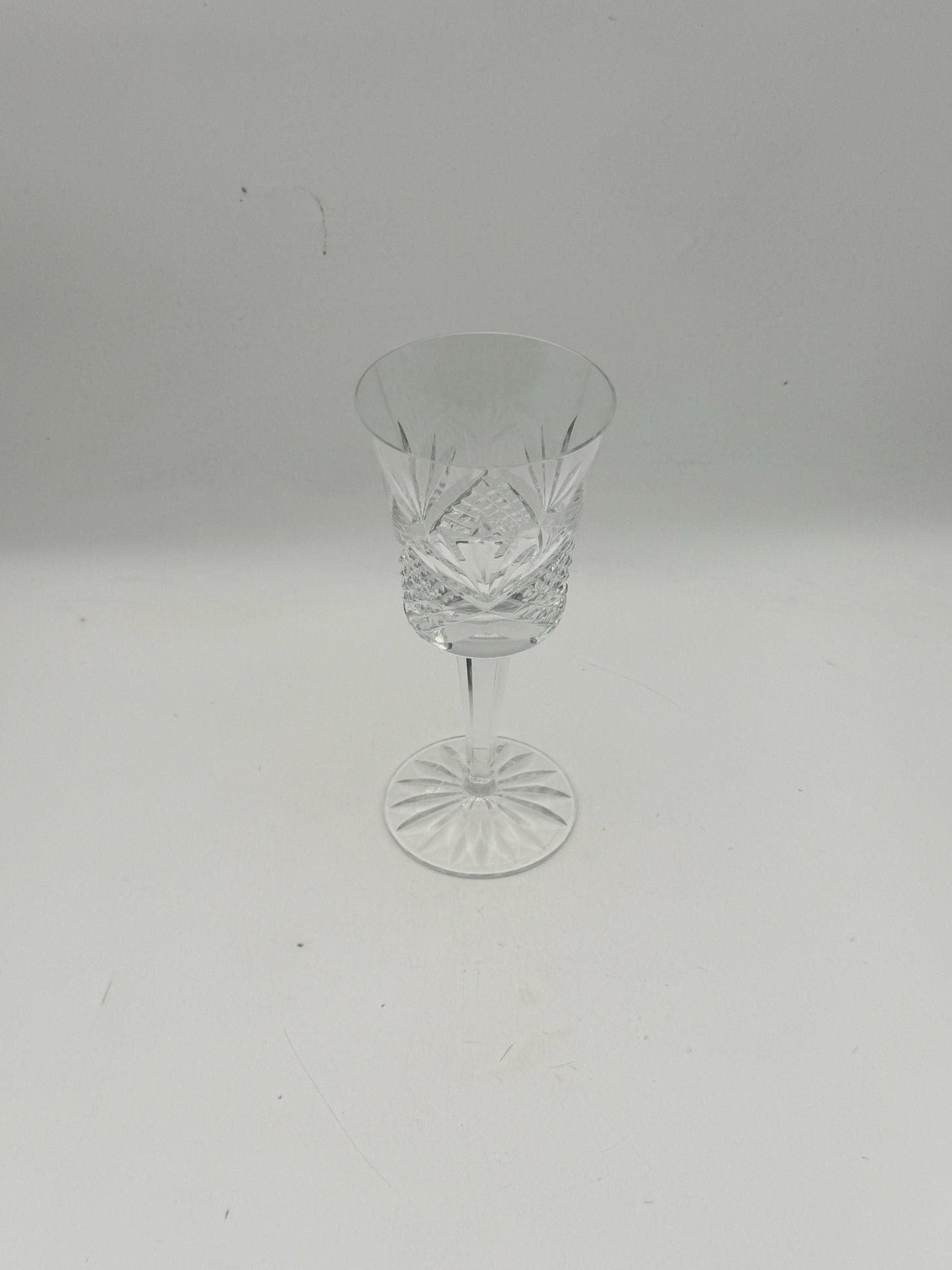 Pair Of Cut Crystal Claret Wine Glasses