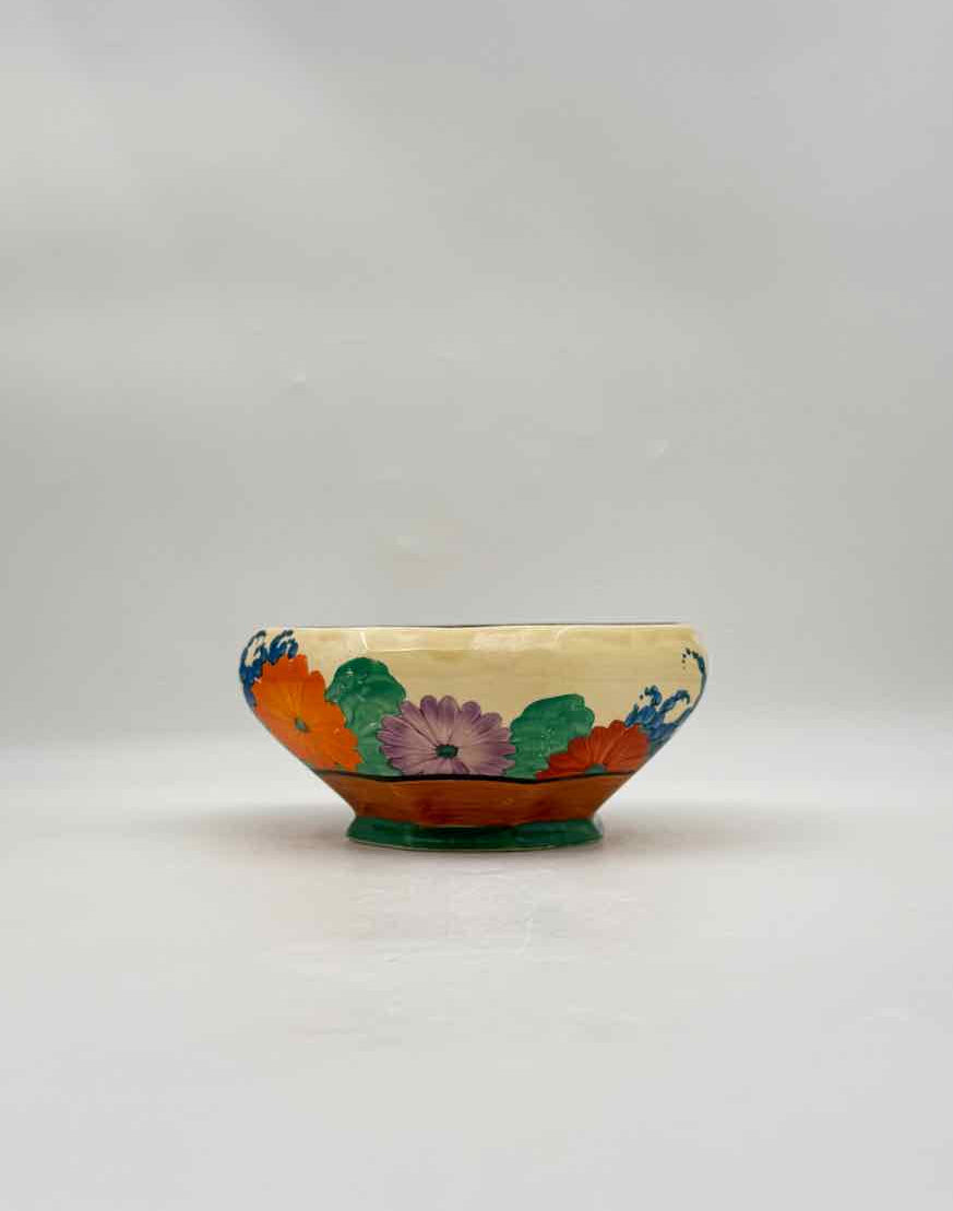 Clarice Cliff Gayday Octagonal Hand-Painted Floral Bowl, England