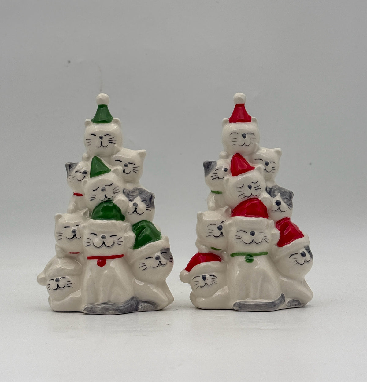 Christmas Tree Cats Salt And Pepper Shakers