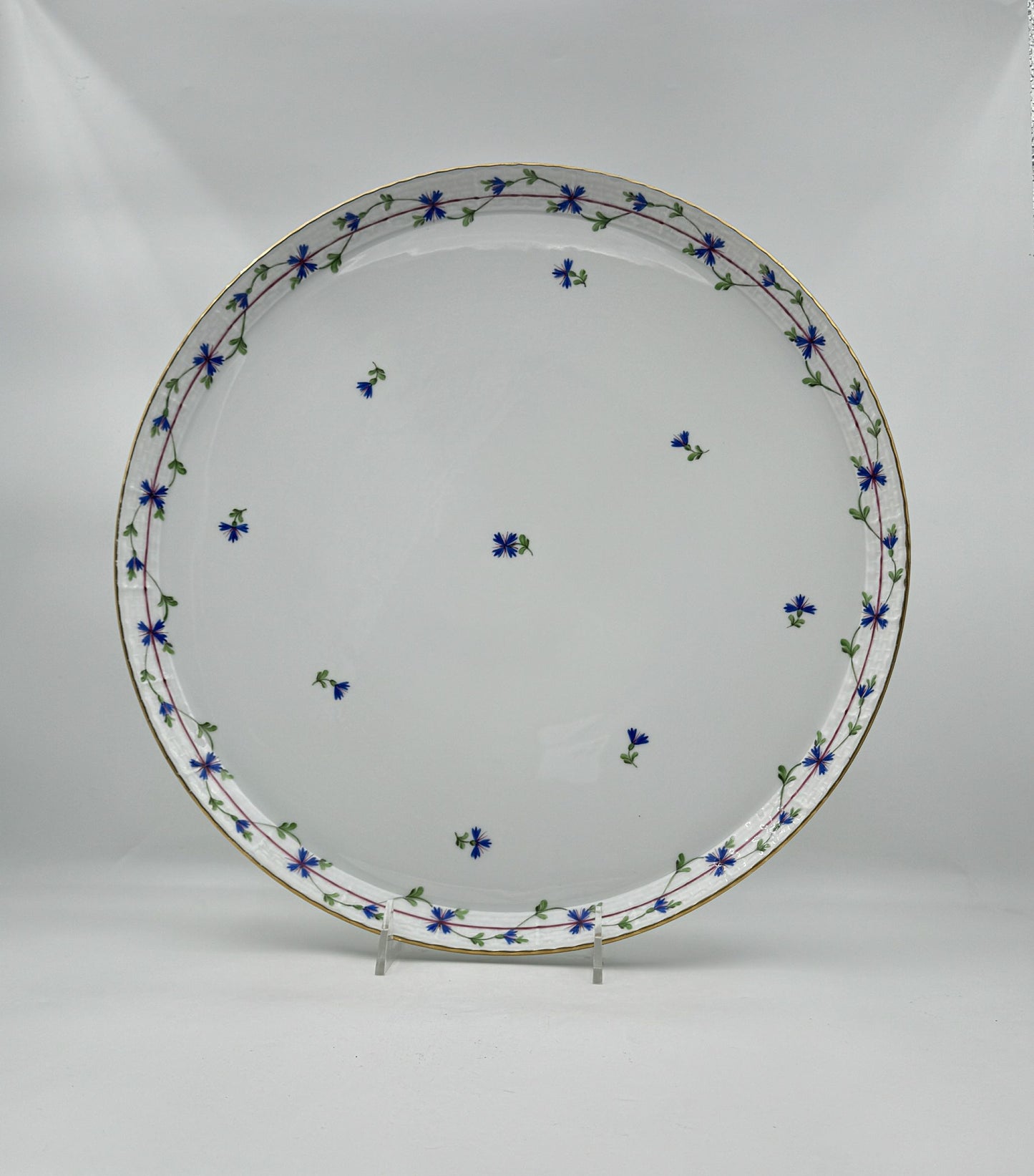 Herend “Blue Garland” Round Porcelain Tray – Handcrafted in Hungary