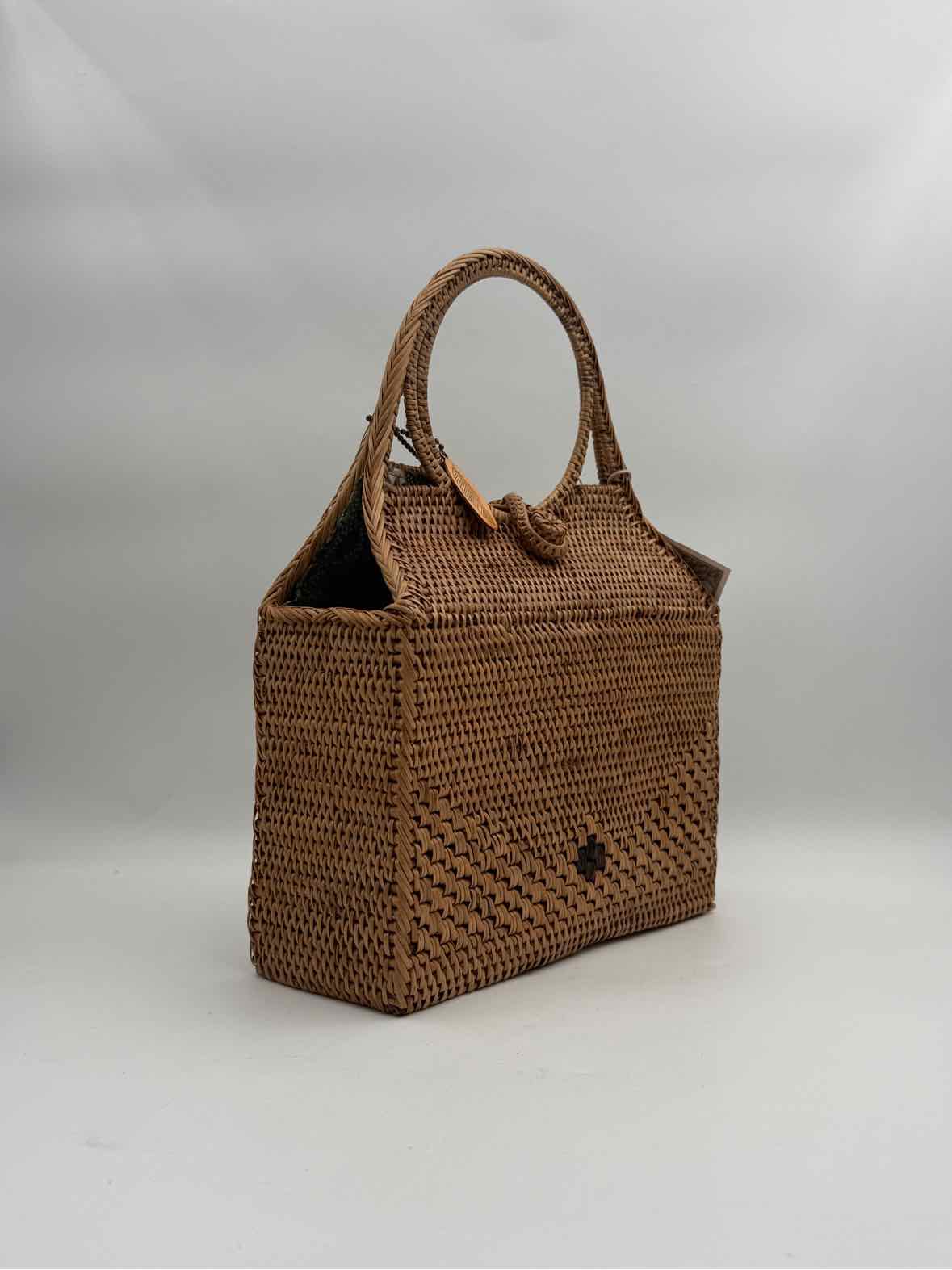 Balinese Ata Vine Purse Handbag with Round Handles