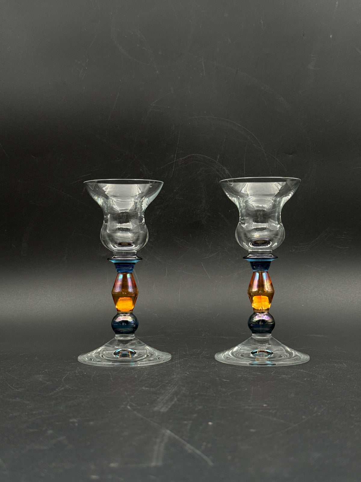 Pair Of Multi Color Candle Holders