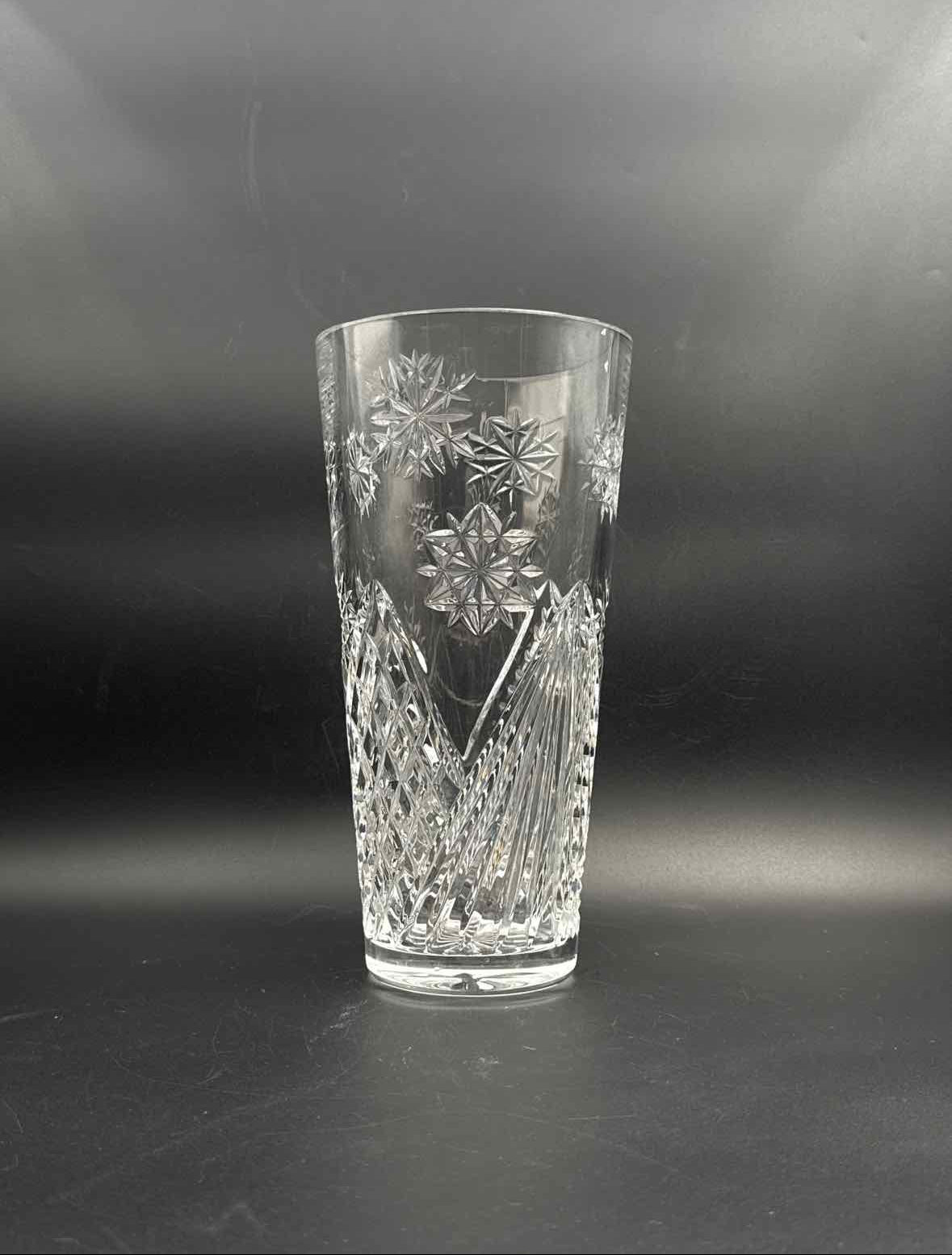 Waterford Christmas Tree Crystal Vase Ireland Holiday Cut Glass Decor
