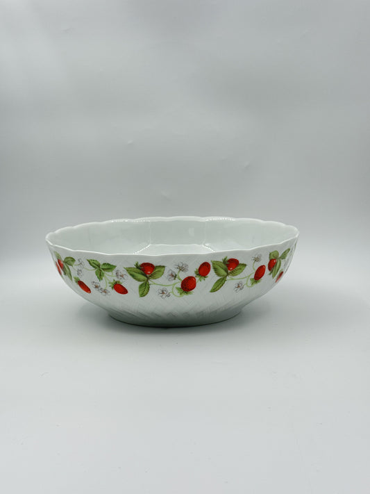 Bernardaud “Fraisiere” Porcelain Bowl – France  –  9 3/4" Diameter