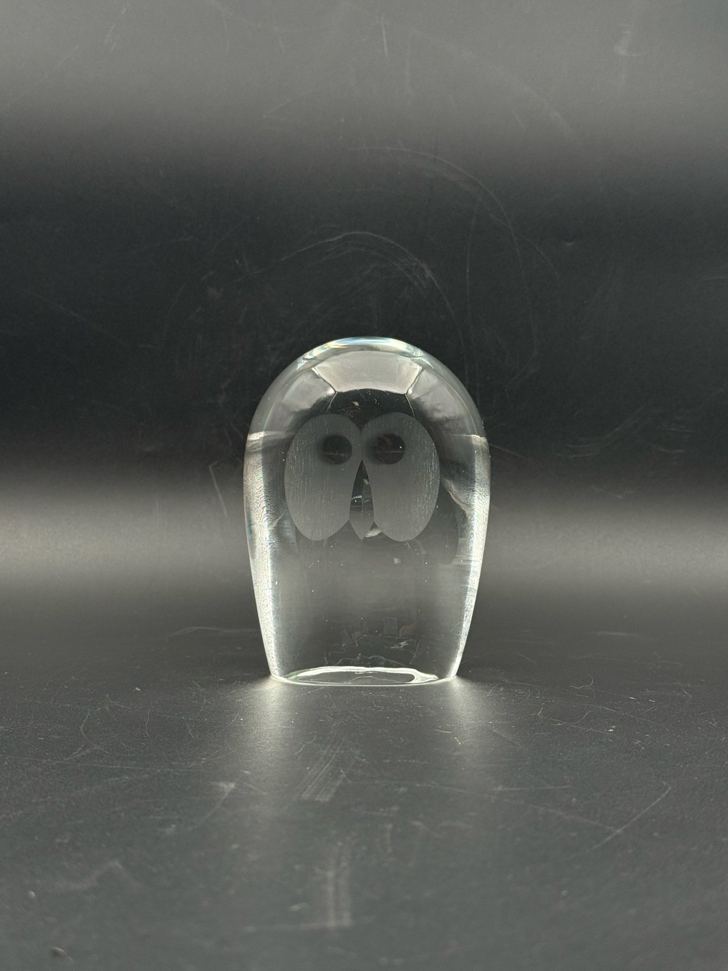 Hanne Dreutler Swedish Glass Owl Paperweight