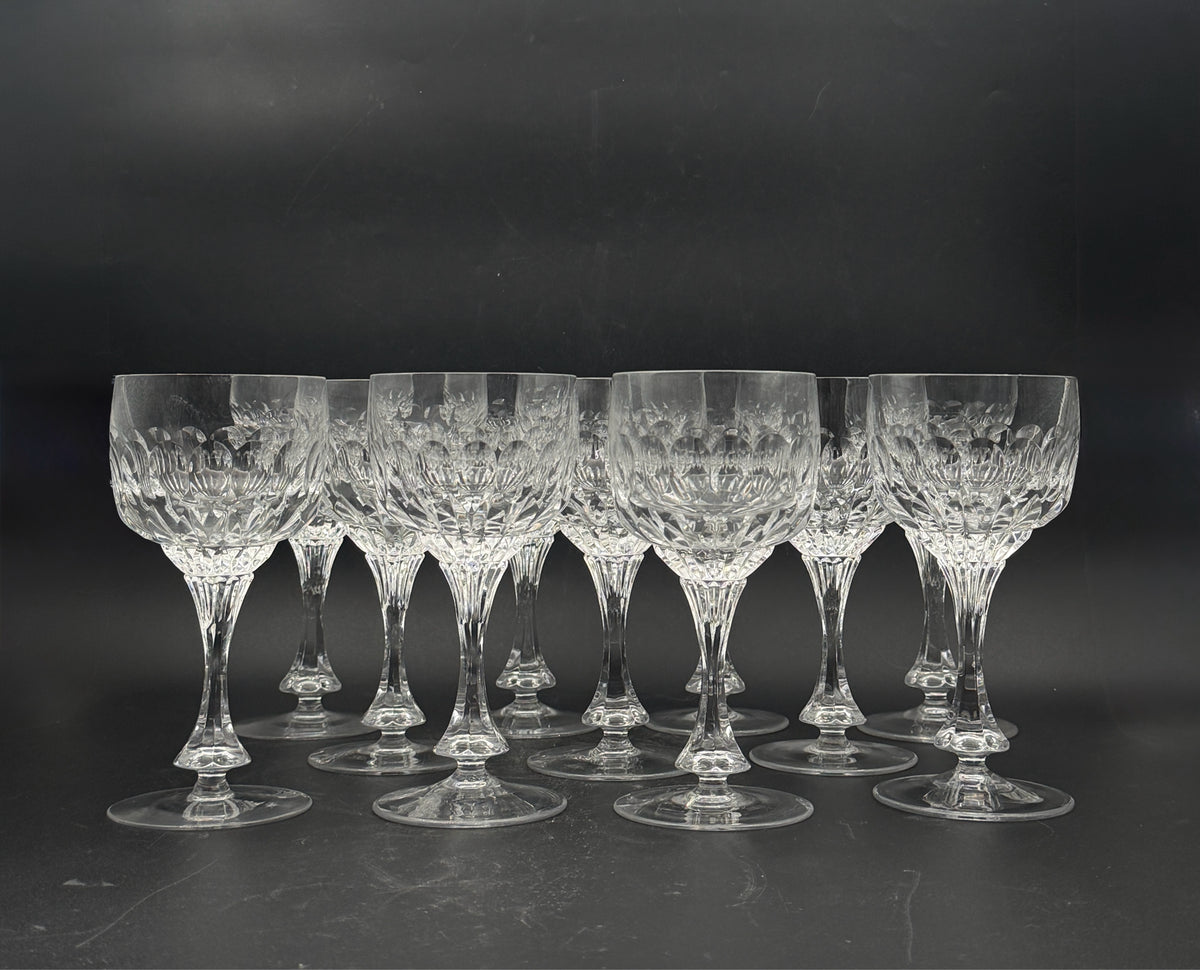 Clear Crystal Wine Goblets- Set Of 11