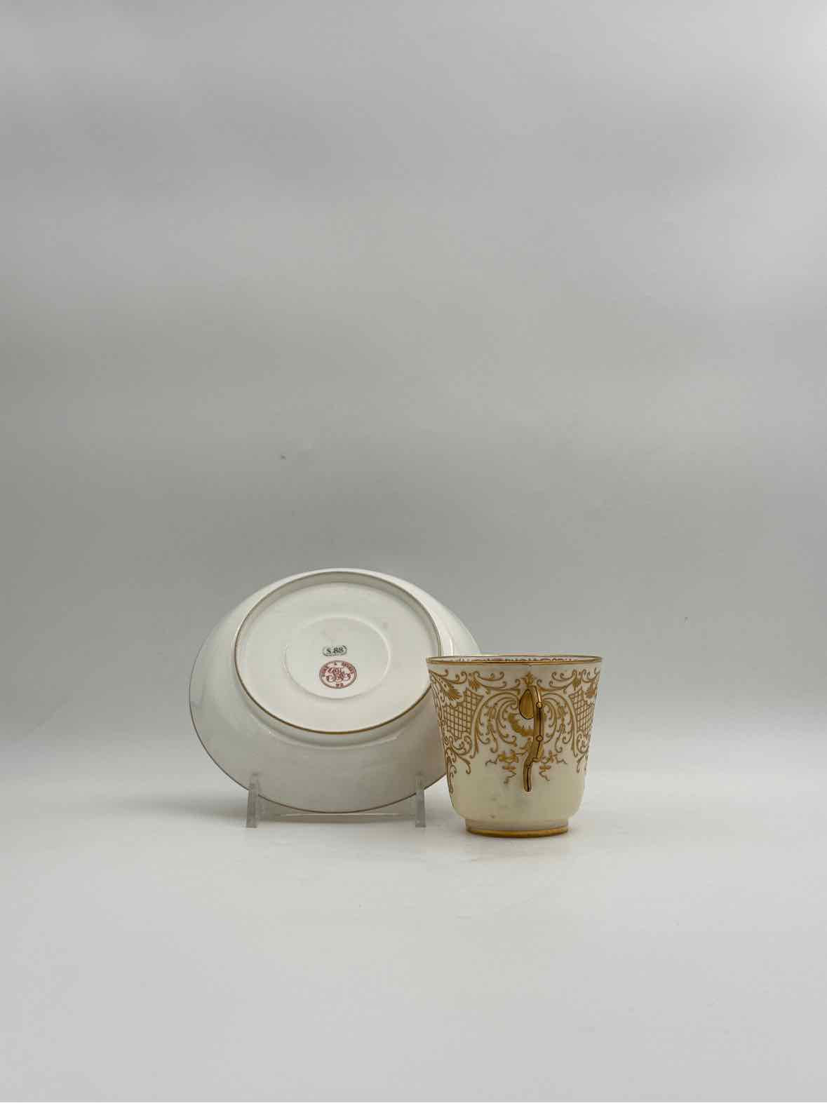 Antique 1900 Sevres Lovers Series Set Of Five Handpainted Teacups And Saucers