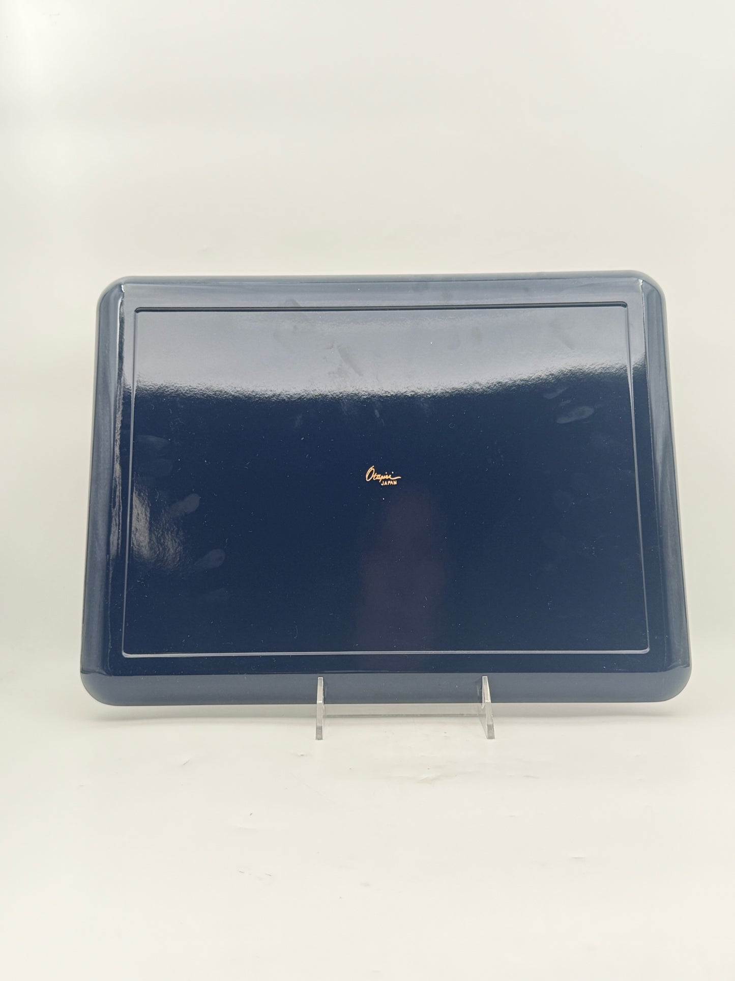 Japanese Navy Blue And Gold Lacquer Trays- Set Of 3