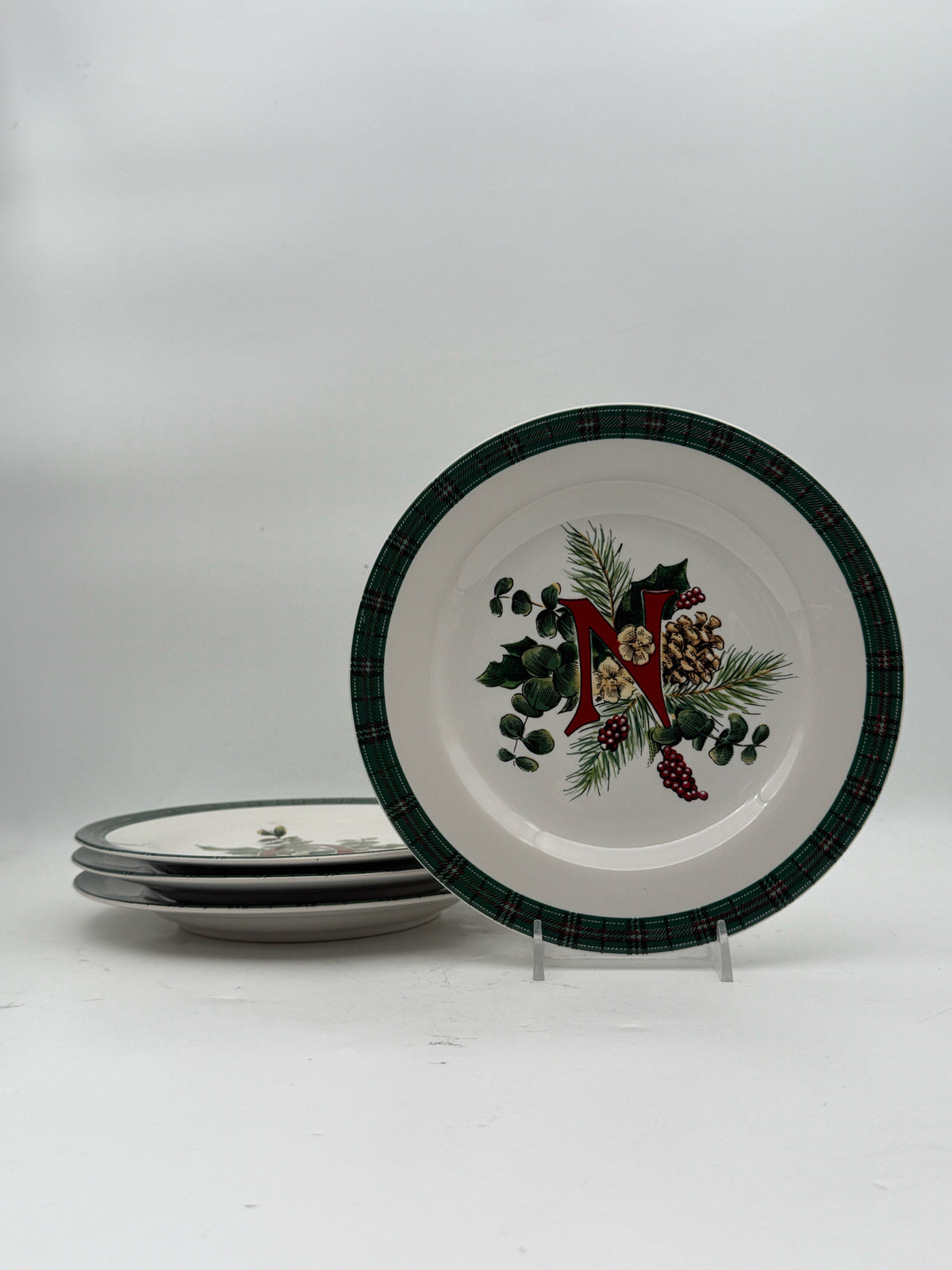 Christmas "N-O-E-L" Dessert Plates- Set Of 4