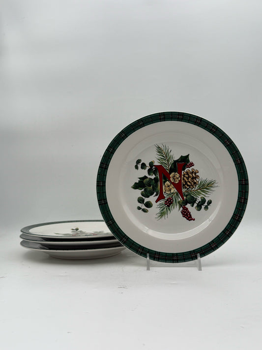 Christmas "N-O-E-L" Dessert Plates- Set Of 4