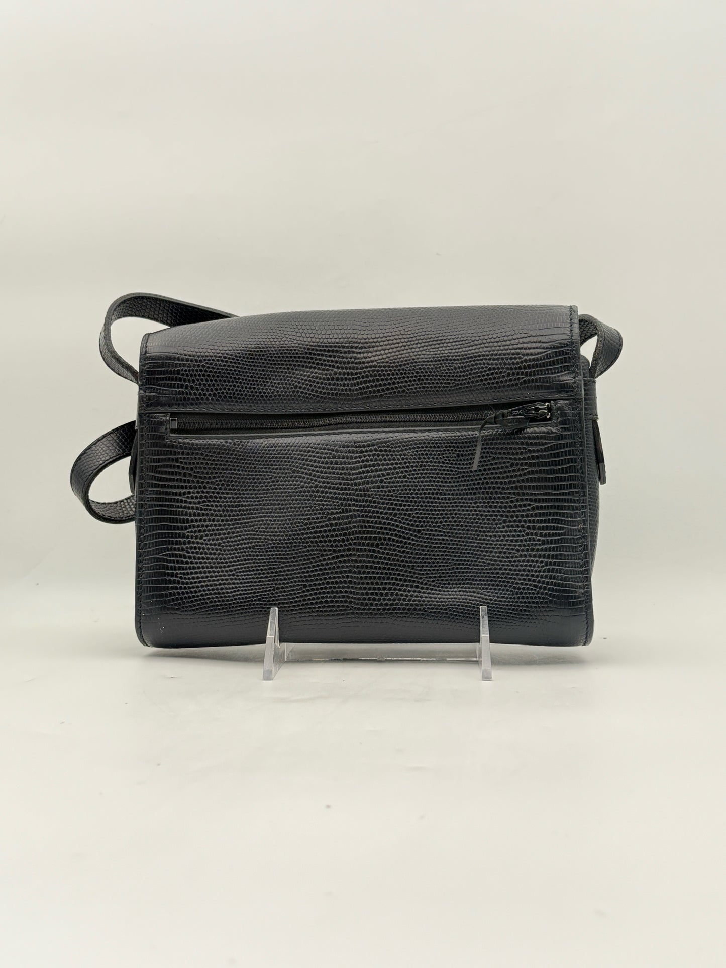 Didier Lamarthe Black Exotic Leather Purse Made In France
