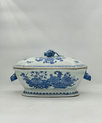 Chinese Export Blue & White Porcelain Tureen with Lid – 19th C.