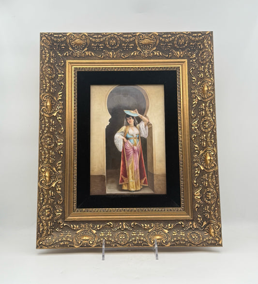 KPM Berlin Framed Porcelain Plaque "Fantasie" After Richter