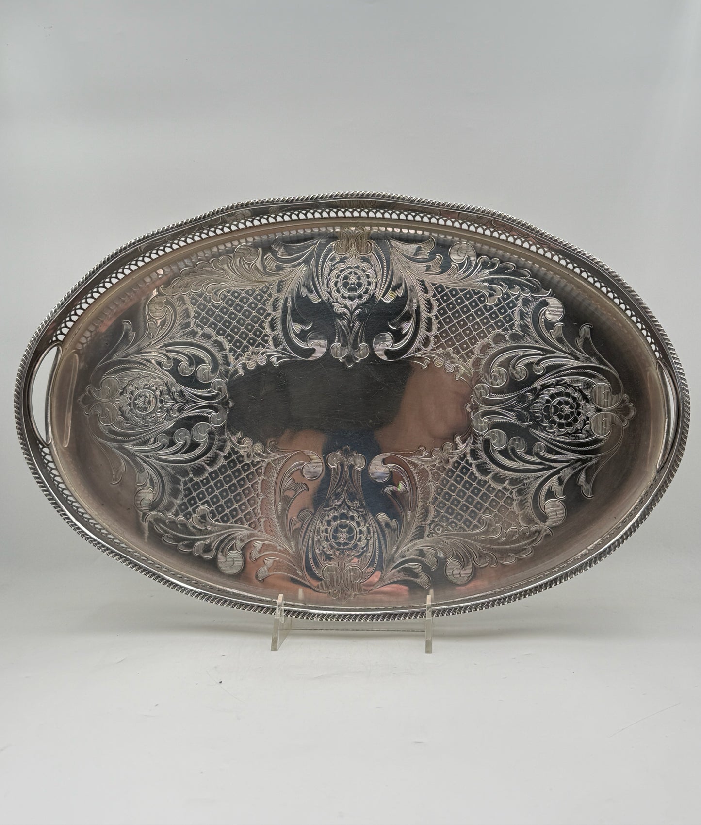 Silverplate Gallery Tray Made In England