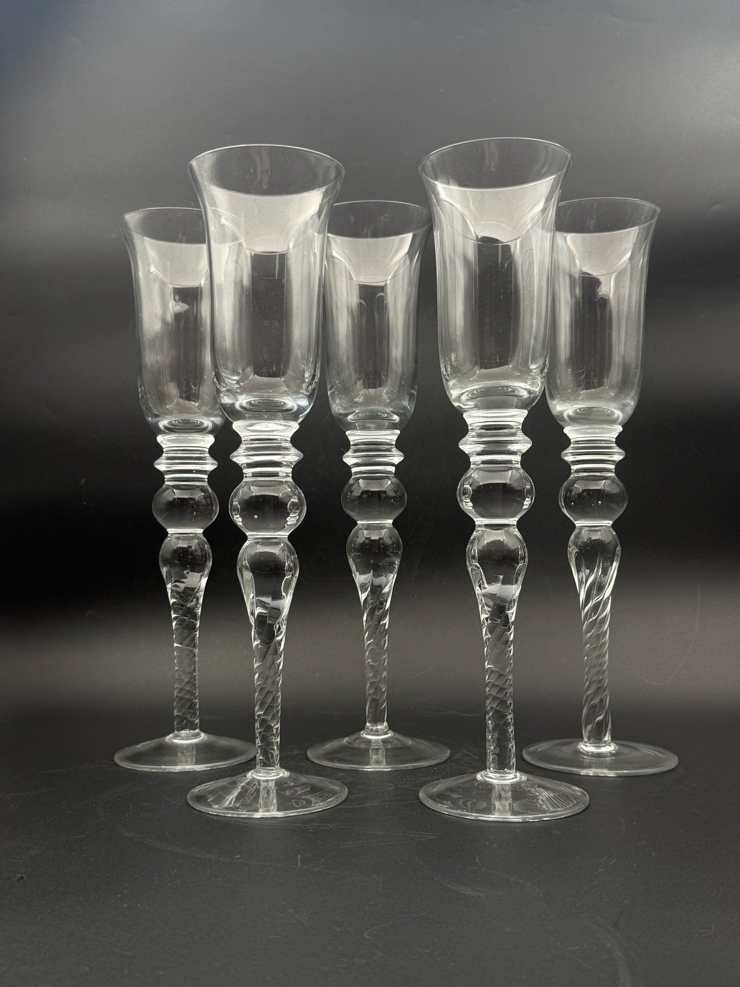 Tall Champagne Flutes- Set Of 5