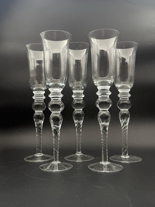 Extra Tall Champagne Flutes- Set Of 5