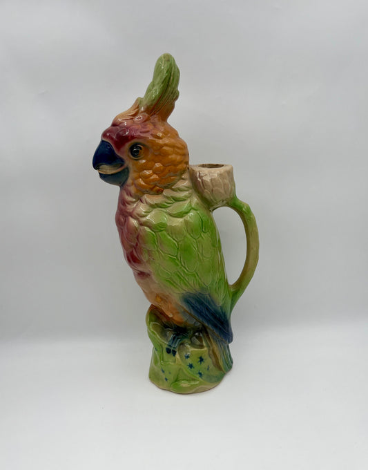 French Majolica Parrot Vase – St. Clément
