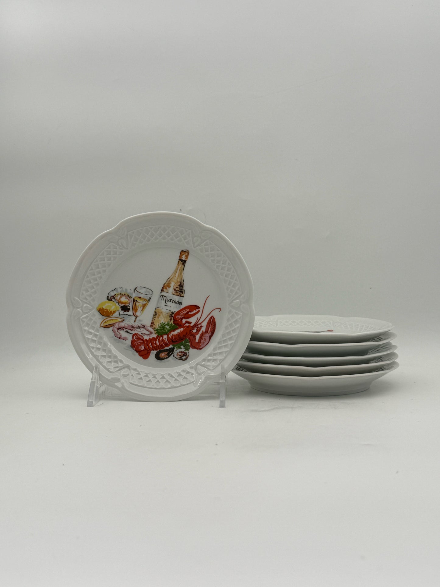 Vintage Louricux Porcelain Canape Plates