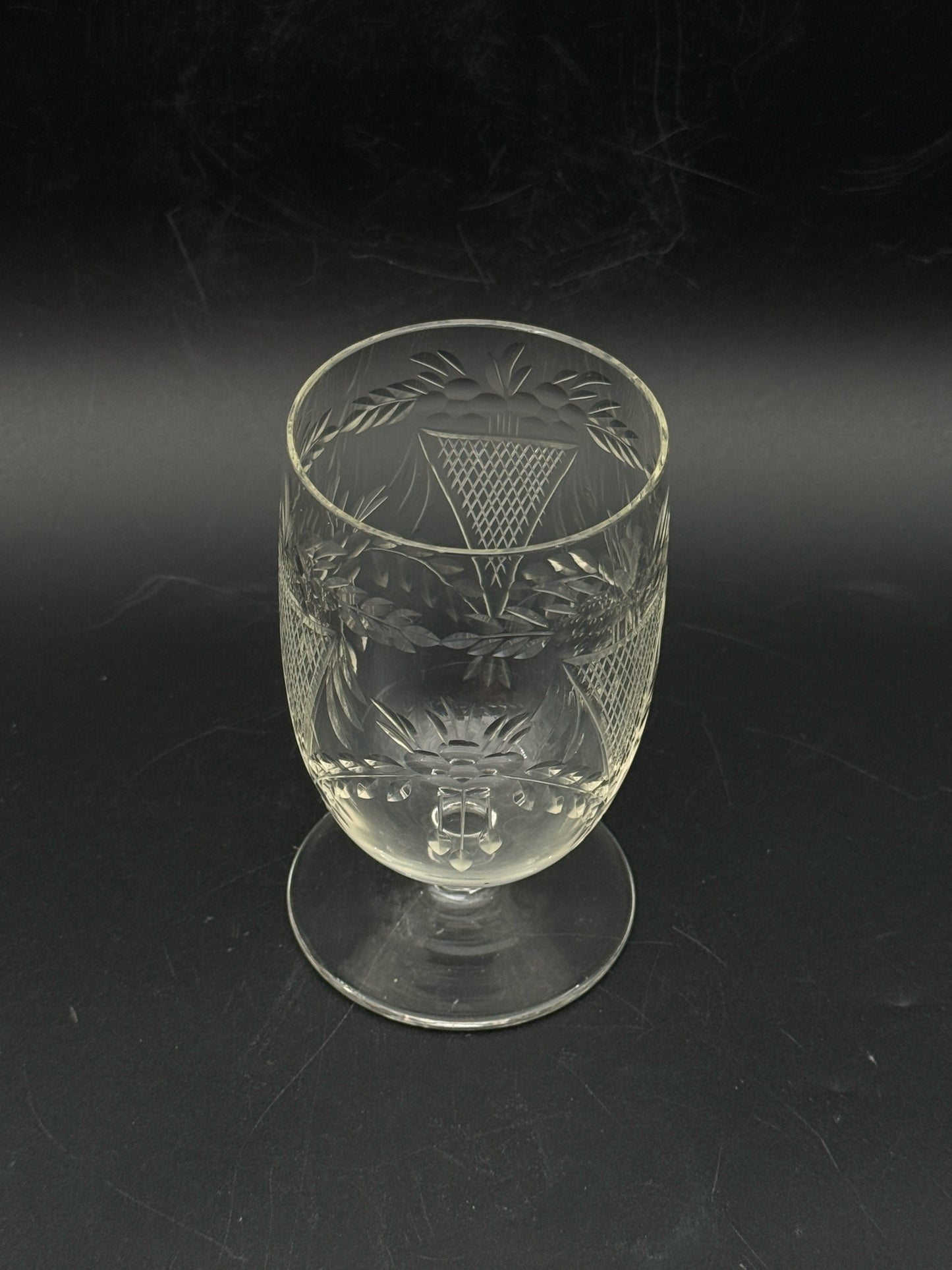 Vintage Short Stem Crystal Goblets- Set Of Six