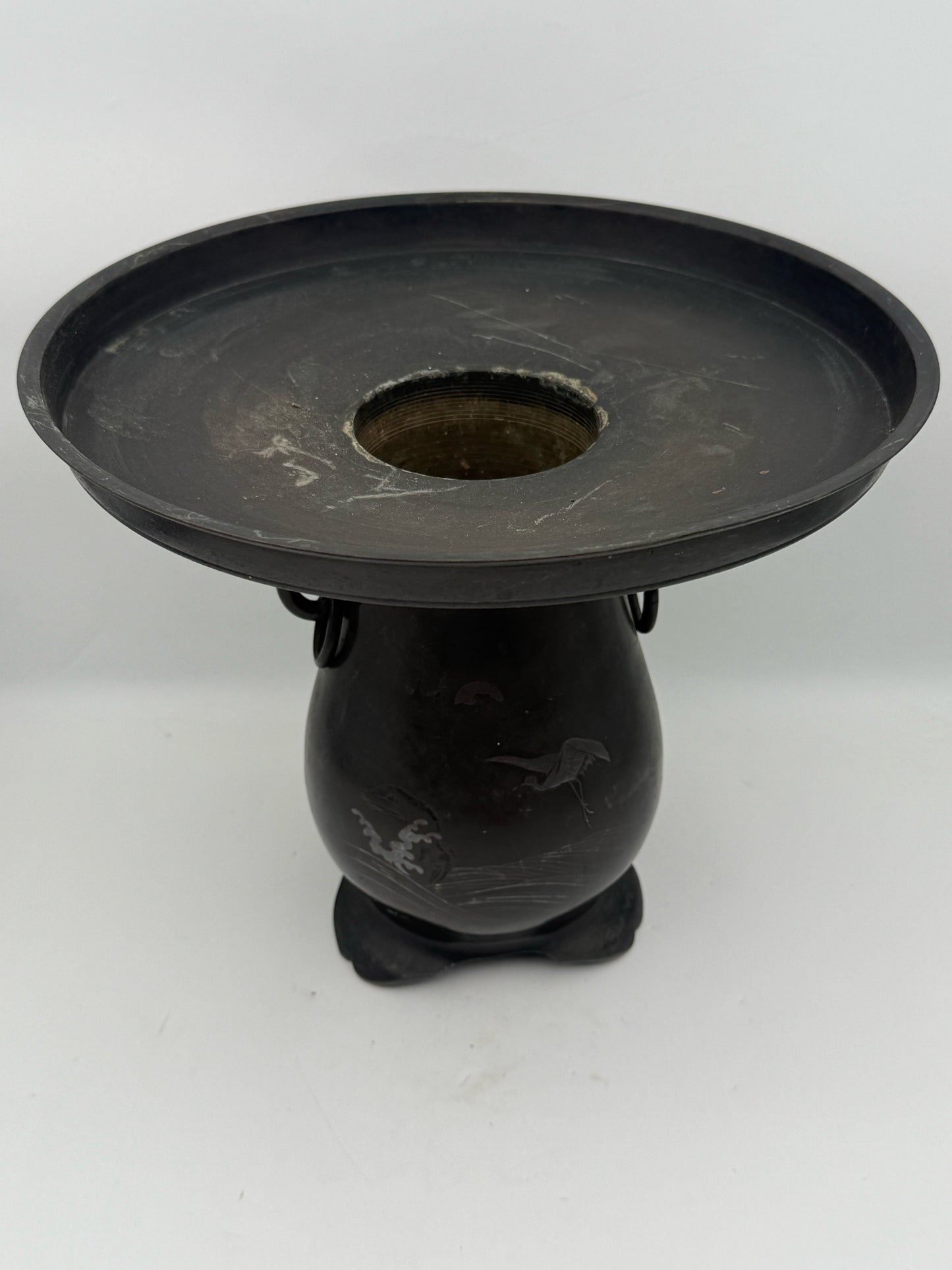 Vintage Japanese Ikebana Bronze Vase