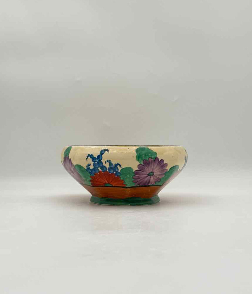 Clarice Cliff Gayday Octagonal Hand-Painted Floral Bowl, England