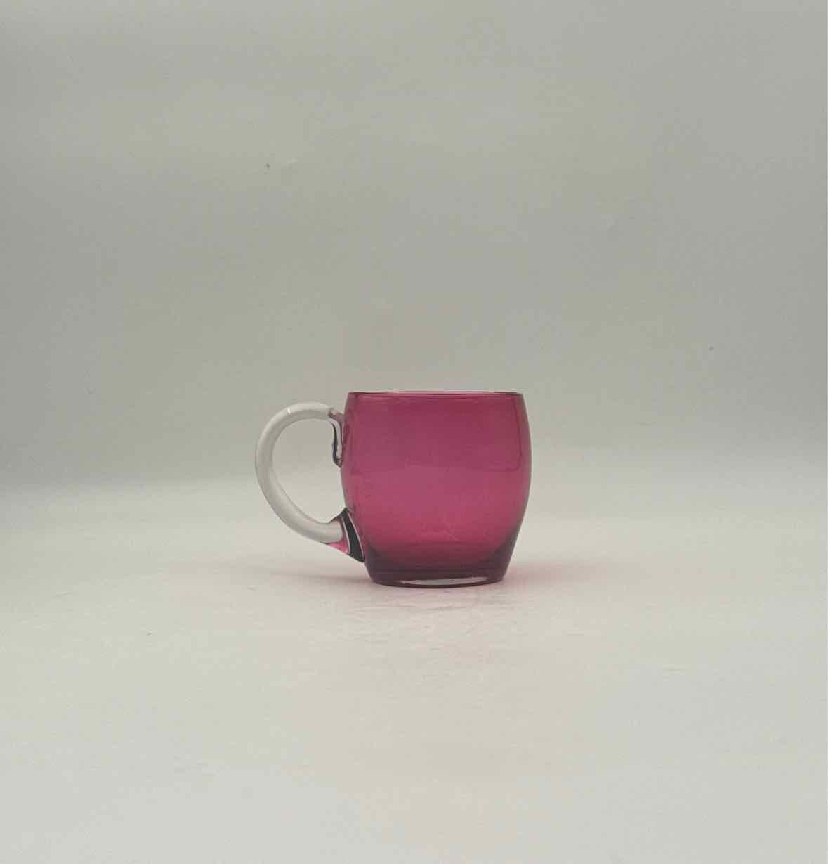 Antique Edwardian Cranberry Glass Cup With Handle