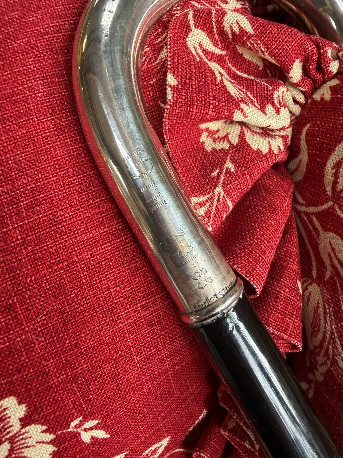 Antique Sterling Silver Handled Cane