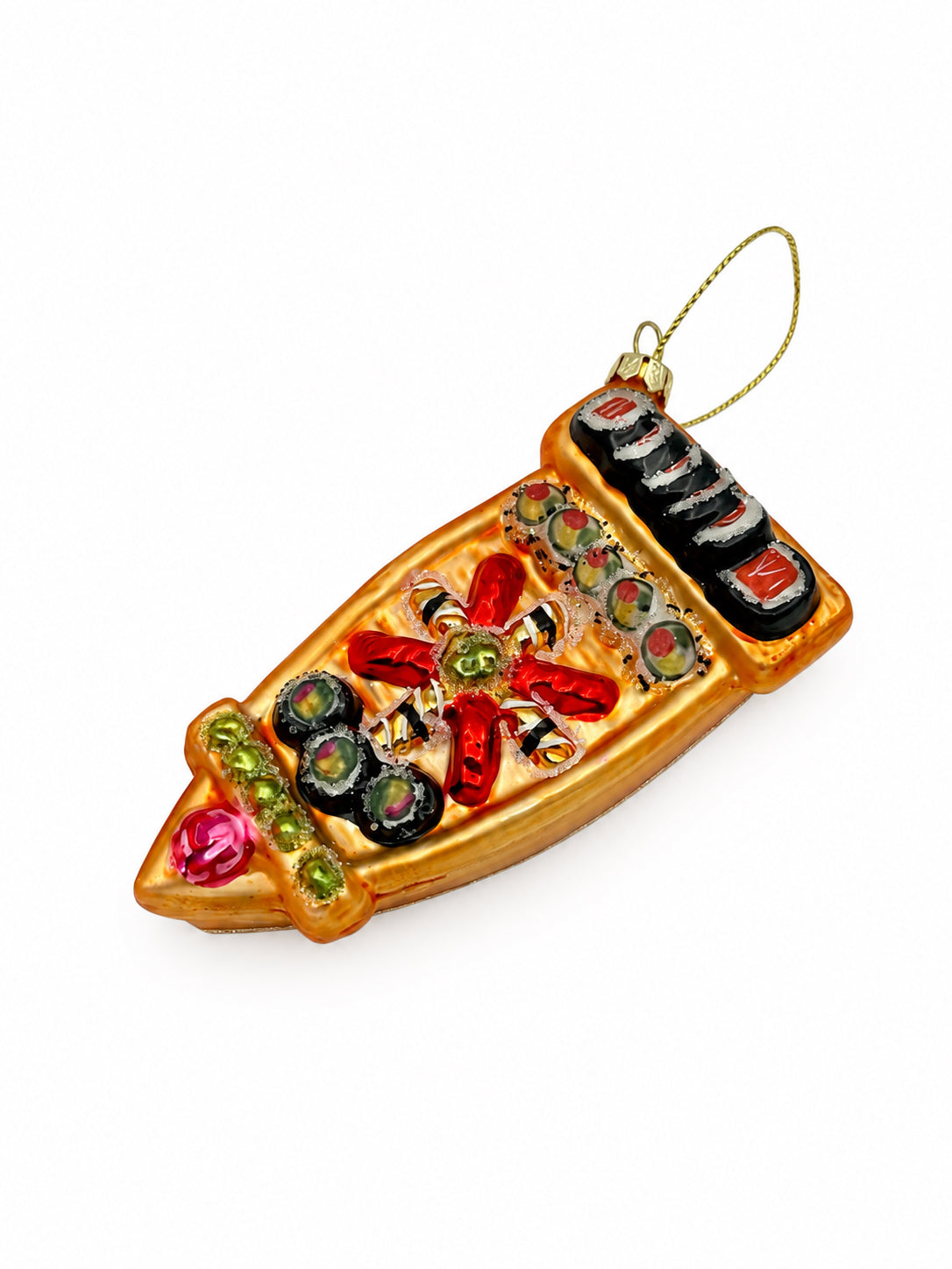 Sushi Boat Glass Ornament