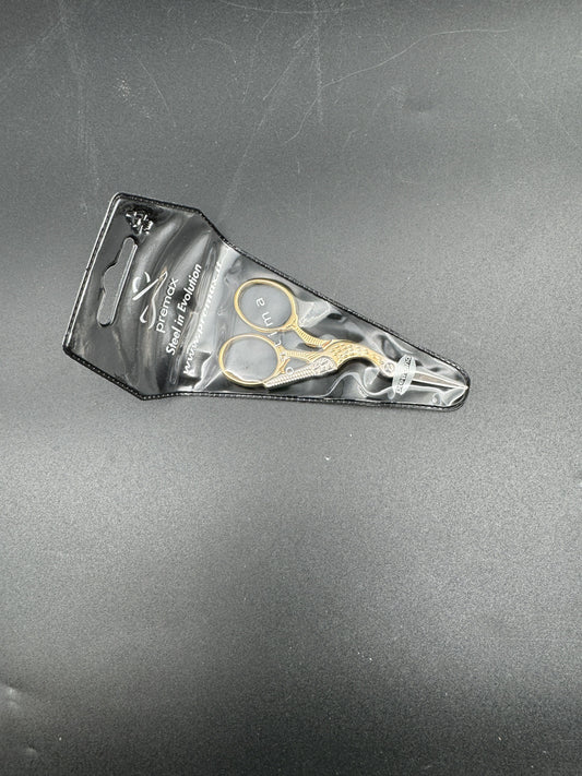 Stork Embroidery Scissors Gold Time - Premium Steel, Made in Italy