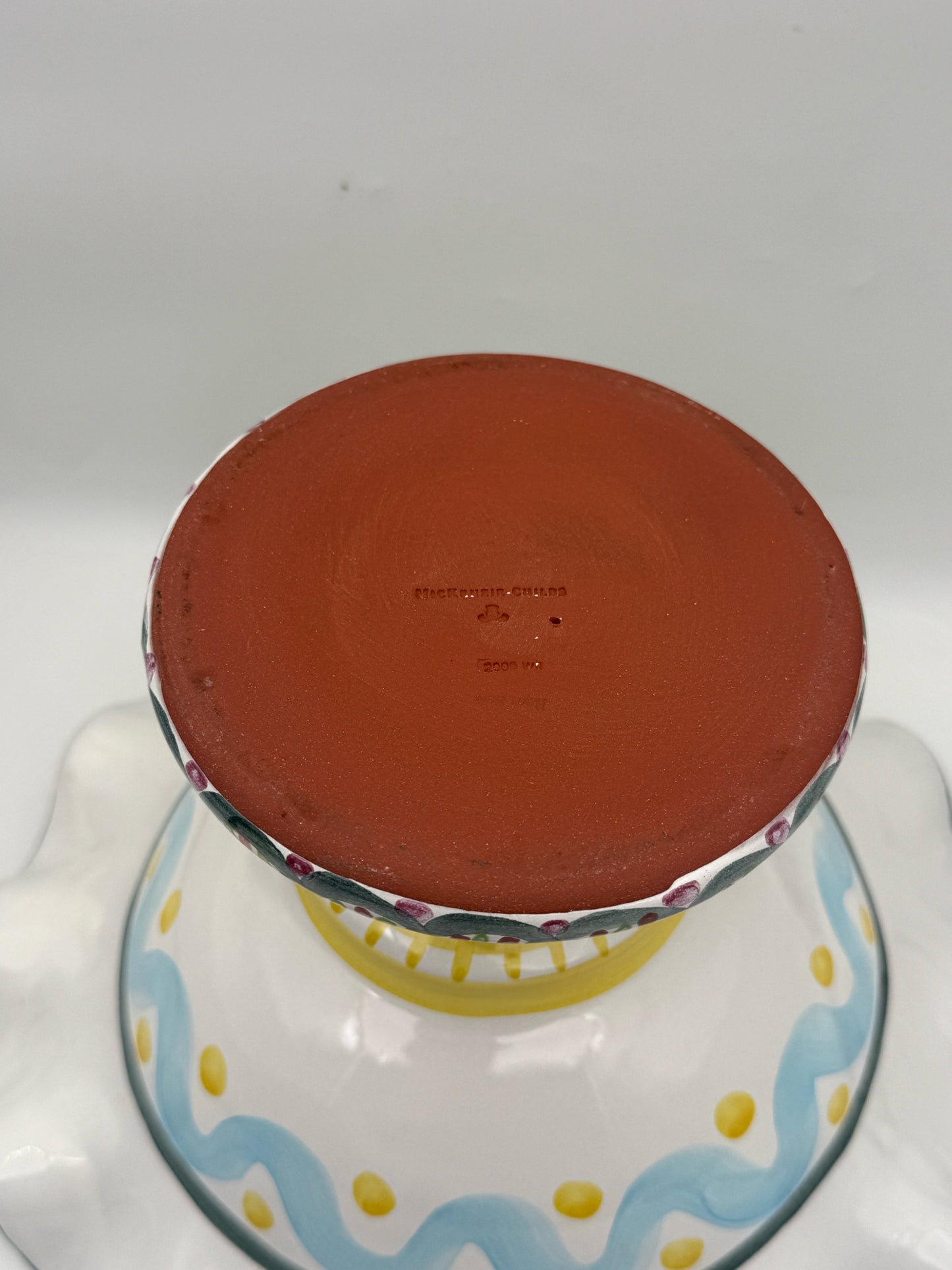 Mackenzie Childs Handpainted Pedestal Bowl