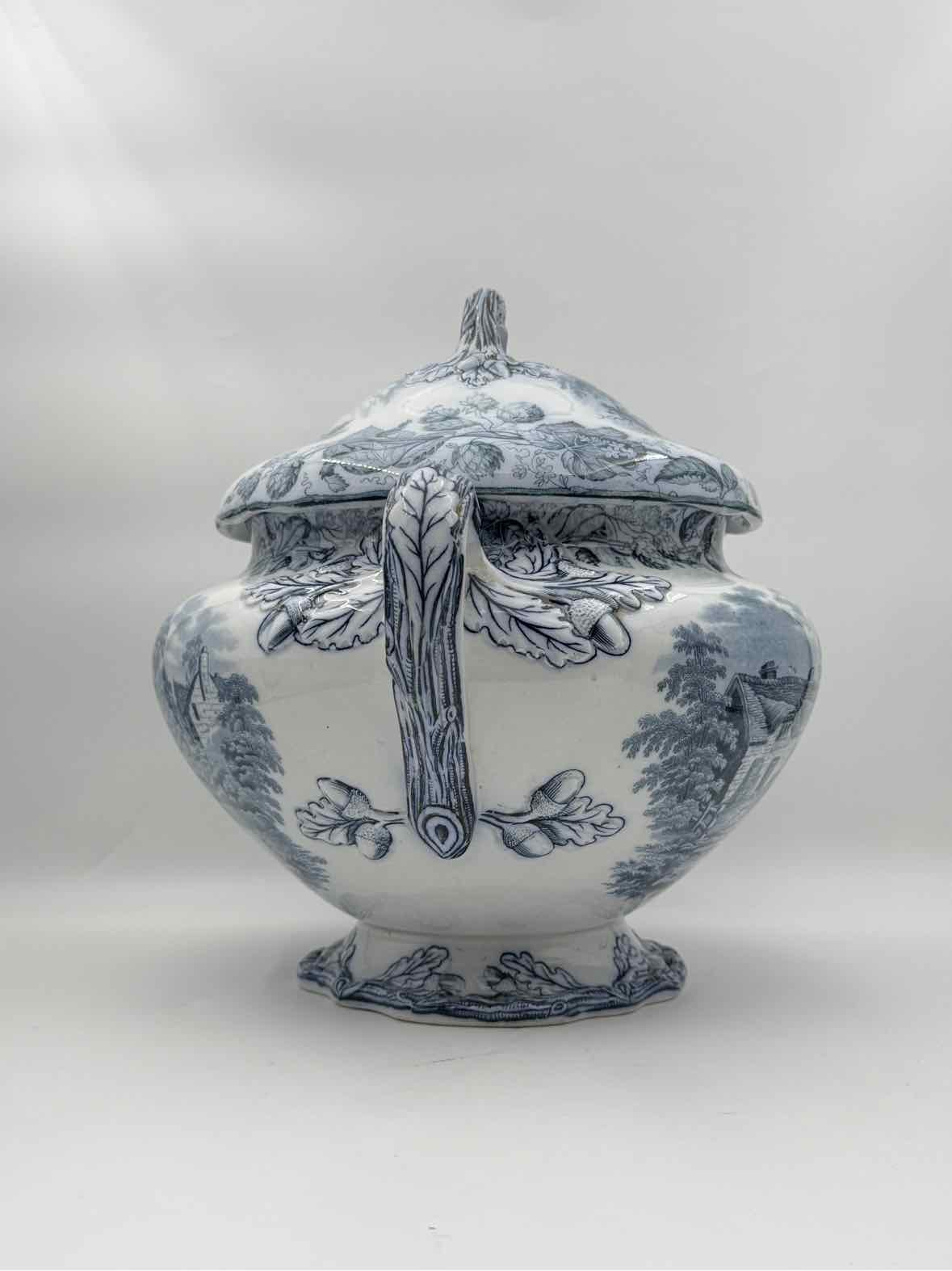 1860 Copeland Hops Soup Tureen And Underplate Set