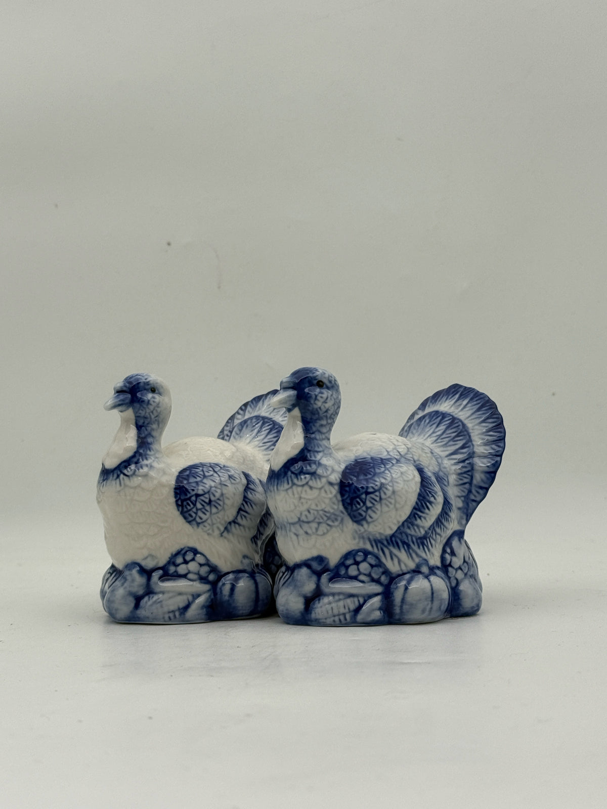 Blue And White Turkey Salt And Pepper Shakers
