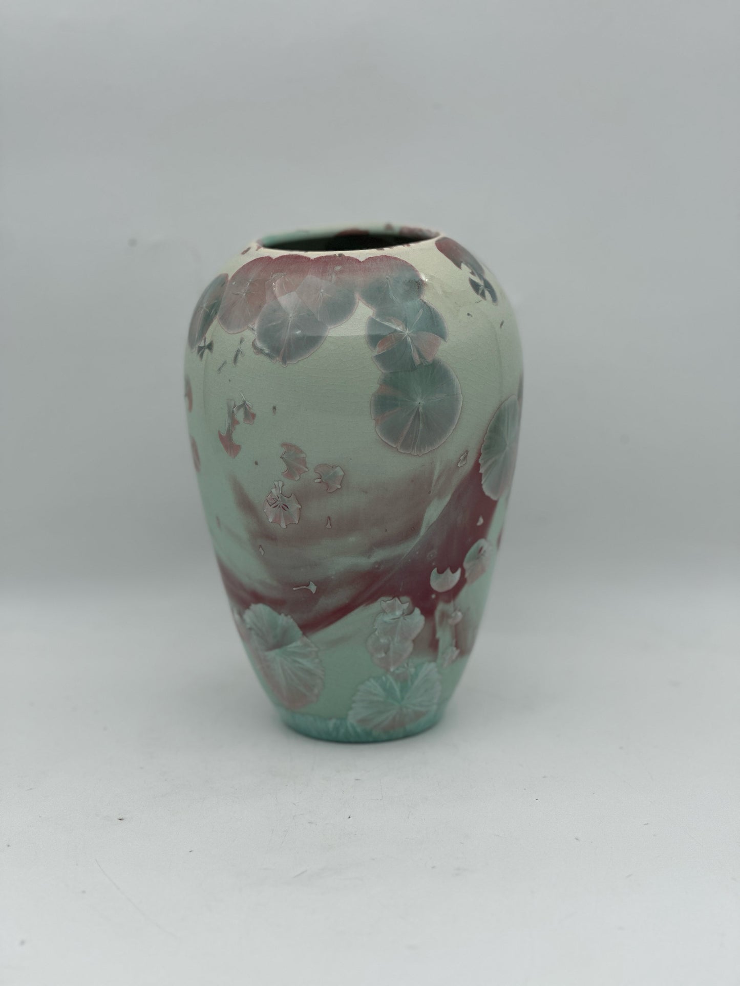 Crystalline Glazed Art Glass Vase - Signed Jon Price