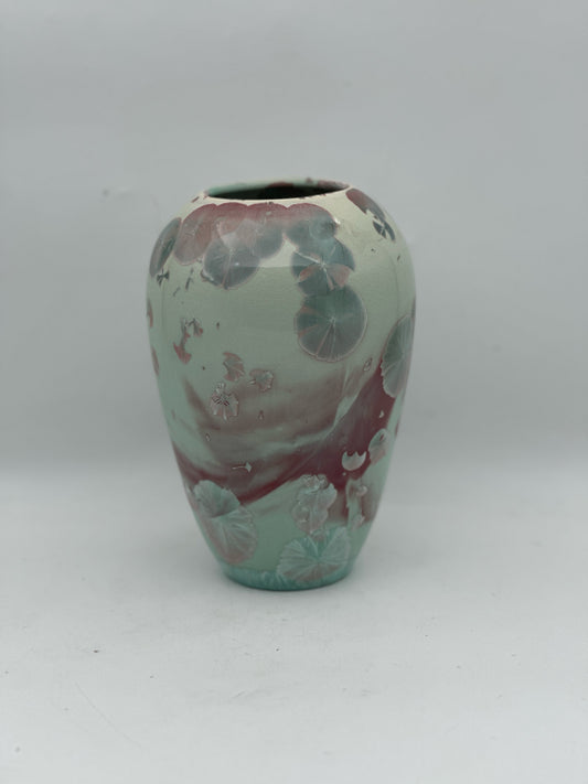 Crystalline Glazed Art Glass Vase - Signed Jon Price