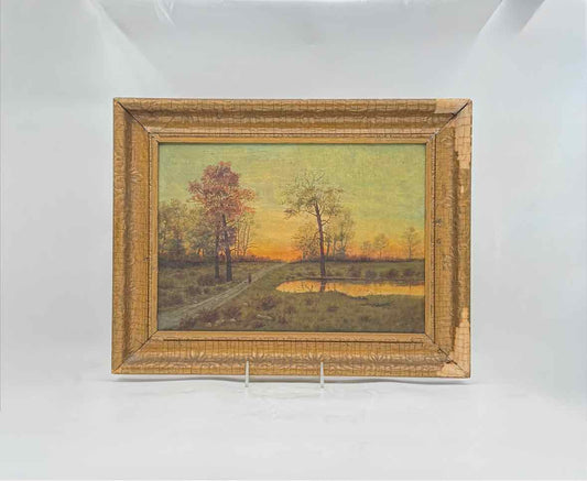 19th C. British School Landscape – Path Through Countryside by Bogart