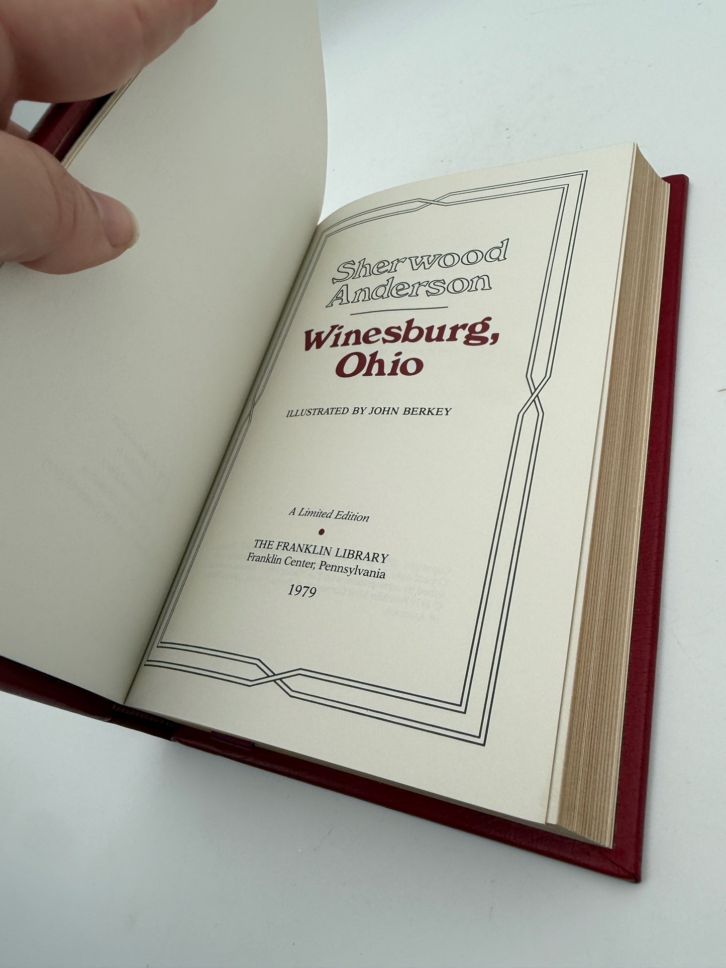 Sherwood Anderson "Winesburg Ohio" Hardcover Book- Franklin Editioj