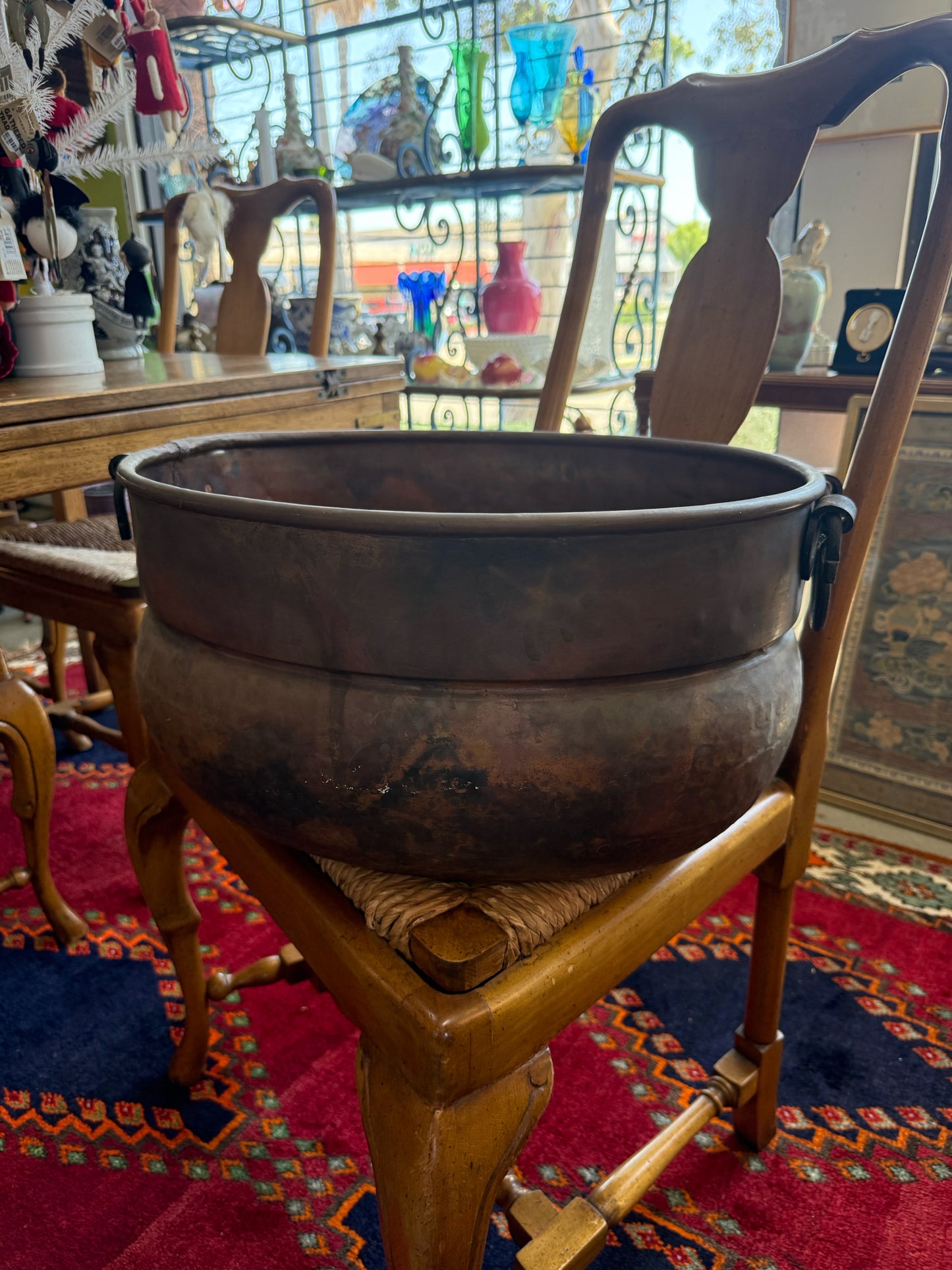 Large Antique Copper Cauldron