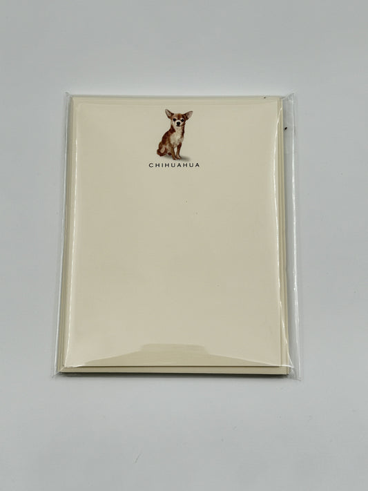Fable & Sage Chihuahua Flat Note Cards – Set of 6 with Envelopes