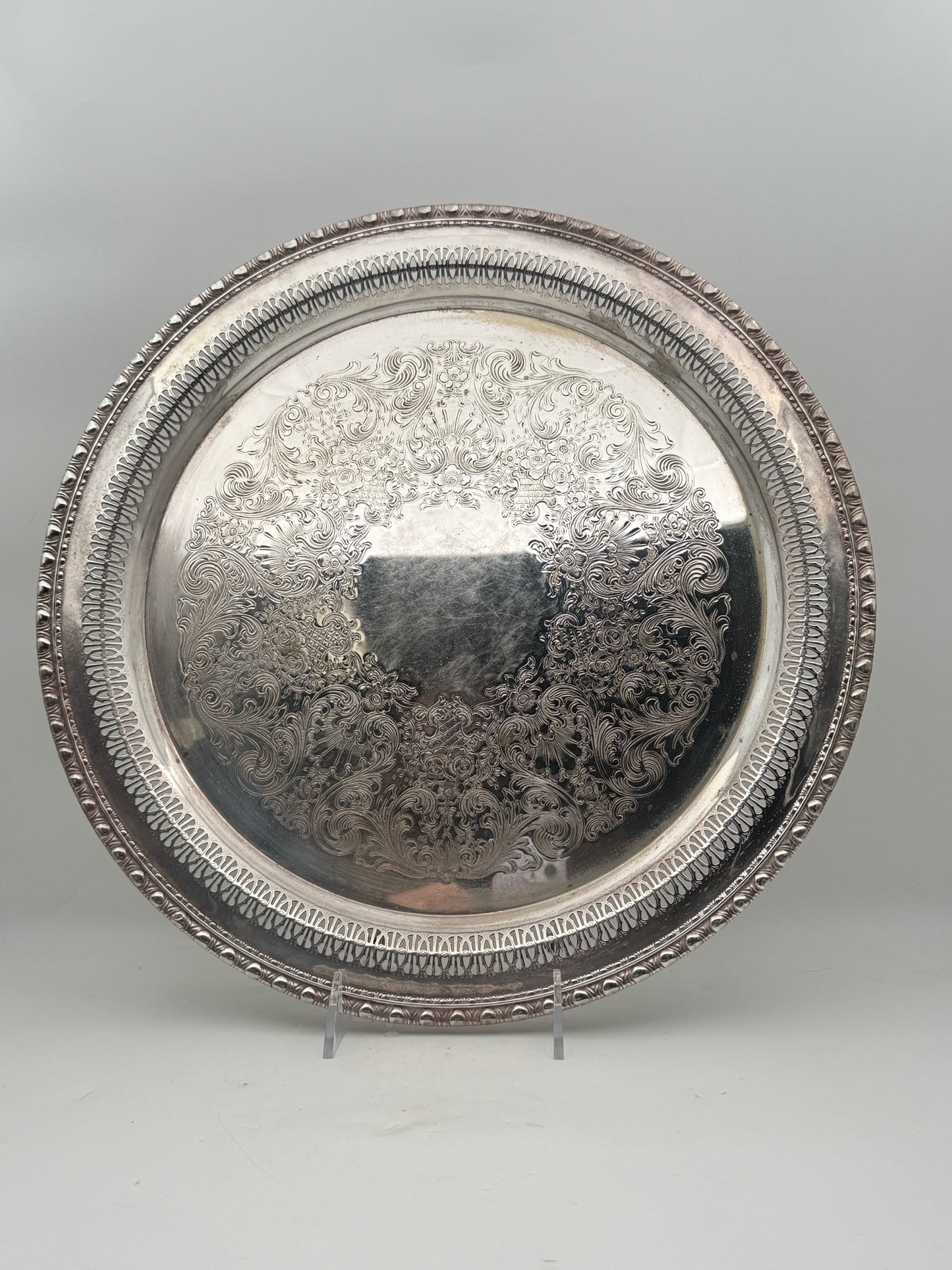 Rogers And Bros Pierced Silverplate Tray
