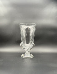 Steuben Crystal Vase – Clear Art Glass, Sculptural Pedestal