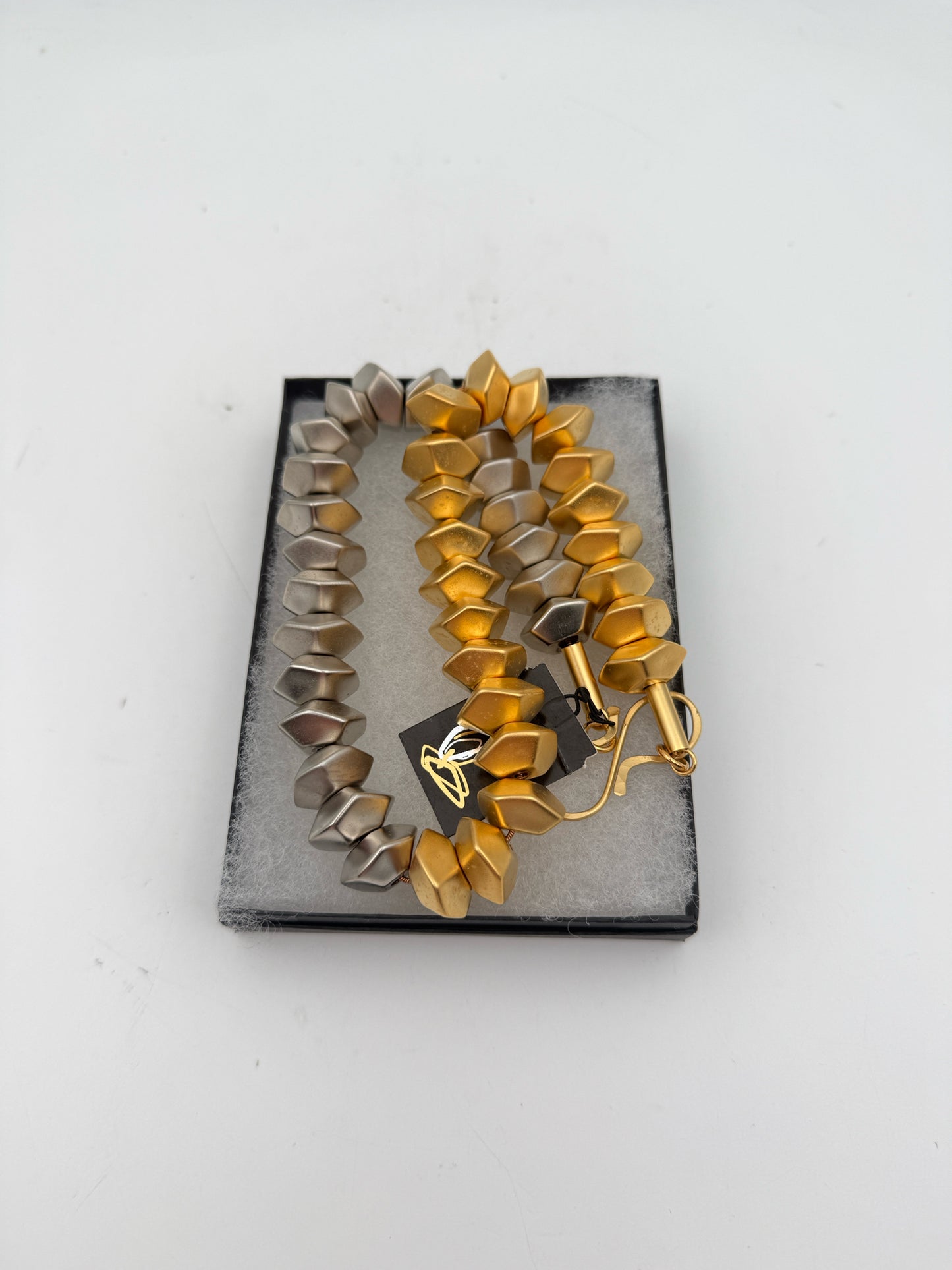 Silver And Gold Beaded Necklace